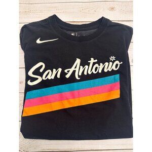 Nike Dri-Fit San Antonio NBA Tee Black Size Small VGUC